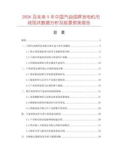 2026及未來(lái)5年中國(guó)汽油弧焊發(fā)電機(jī)市場(chǎng)現(xiàn)狀數(shù)據(jù)分析及前景預(yù)測(cè)報(bào)告