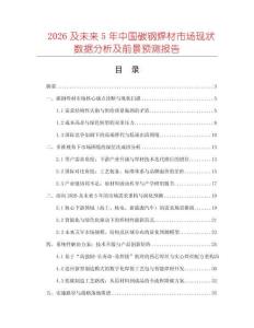 2026及未來5年中國碳鋼焊材市場現(xiàn)狀數(shù)據(jù)分析及前景預(yù)測報告