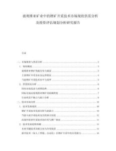 玻利維亞礦業中的鋰礦開采技術市場現狀供需分析及投資評估規劃分析研究報告