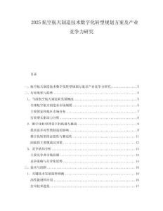 2025航空航天制造技術(shù)數(shù)字化轉(zhuǎn)型規(guī)劃方案及產(chǎn)業(yè)競(jìng)爭(zhēng)力研究
