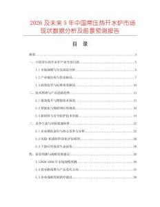 2026及未來5年中國常壓熱開水爐市場現(xiàn)狀數(shù)據(jù)分析及前景預測報告