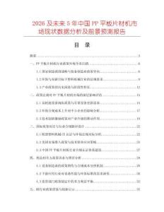 2026及未來5年中國PP平板片材機(jī)市場(chǎng)現(xiàn)狀數(shù)據(jù)分析及前景預(yù)測(cè)報(bào)告