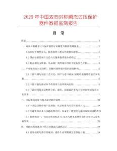 2025年中國雙向對稱瞬態(tài)過壓保護器件數(shù)據監(jiān)測報告