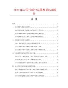 2025年中國視頻分流器數據監測報告