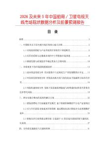 2026及未來5年中國船用／衛星電視天線市場現狀數據分析及前景預測報告