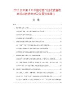 2026及未來5年中國可燃氣回收裝置市場現(xiàn)狀數(shù)據(jù)分析及前景預測報告