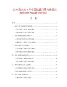 2026及未來5年中國陀螺燈罩市場現(xiàn)狀數(shù)據(jù)分析及前景預(yù)測報告