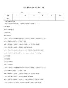中級審計師考試練習題(12.10)