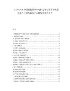 2025-2030中國新能源汽車電機(jī)定子行業(yè)市場發(fā)展趨勢及技術(shù)革新與產(chǎn)業(yè)鏈發(fā)展研究報(bào)告