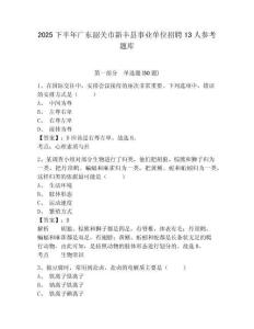 2025下半年廣東韶關市新豐縣事業(yè)單位招聘13人參考題庫含答案詳解（考試直接用）