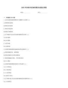 2025年財務內控缺陷整改試題及答案