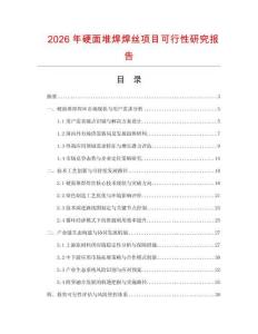 2026年硬面堆焊焊絲項(xiàng)目可行性研究報(bào)告