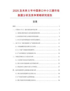 2025及未來(lái)5年中國(guó)承口中小三通市場(chǎng)數(shù)據(jù)分析及競(jìng)爭(zhēng)策略研究報(bào)告