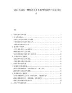 2025光儲充一體化場景下車聯網能源協同發展白皮書