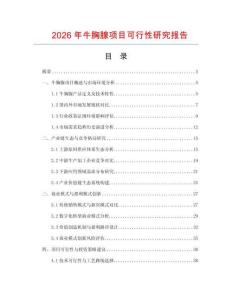 2026年牛胸腺項(xiàng)目可行性研究報(bào)告