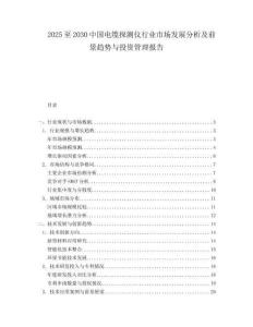 2025至2030中國(guó)電纜探測(cè)儀行業(yè)市場(chǎng)發(fā)展分析及前景趨勢(shì)與投資管理報(bào)告