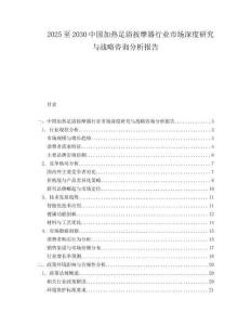 2025至2030中國(guó)加熱足浴按摩器行業(yè)市場(chǎng)深度研究與戰(zhàn)略咨詢(xún)分析報(bào)告