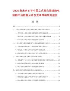 2026及未來5年中國立式高負荷線繞電阻器市場數據分析及競爭策略研究報告
