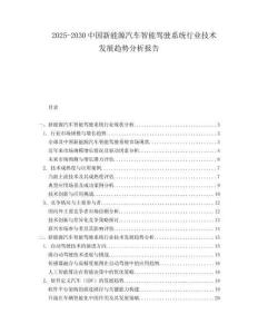 2025-2030中國新能源汽車智能駕駛系統行業技術發展趨勢分析報告