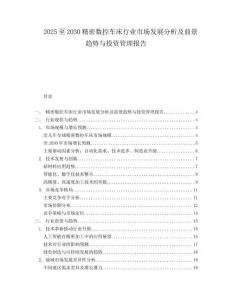 2025至2030精密數(shù)控車床行業(yè)市場發(fā)展分析及前景趨勢與投資管理報告
