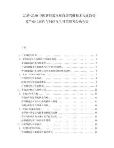 2025-2030中國新能源汽車自動駕駛技術發展趨勢及產業化進程與網絡安全對策研究分析報告