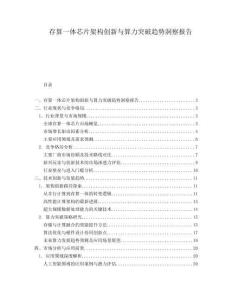 存算一體芯片架構創新與算力突破趨勢洞察報告