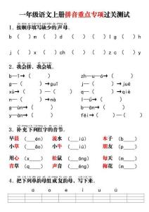 幼小銜接 拼音重點專項過關測試卷