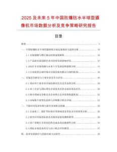 2025及未來(lái)5年中國(guó)防爆防水半球型攝像機(jī)市場(chǎng)數(shù)據(jù)分析及競(jìng)爭(zhēng)策略研究報(bào)告