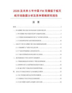 2026及未來5年中國(guó)FM雙偶極子板天線市場(chǎng)數(shù)據(jù)分析及競(jìng)爭(zhēng)策略研究報(bào)告