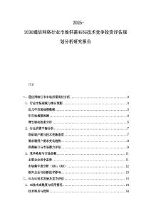 2025-2030通信網絡行業市場供需4G5G技術競爭投資評估規劃分析研究報告