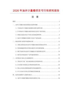 2026年油井計量橇項目可行性研究報告