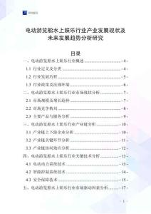 電動游覽船水上娛樂行業產業發展現狀及未來發展趨勢分析研究
