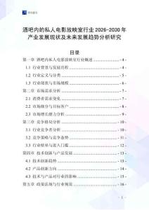 酒吧內(nèi)的私人電影放映室行業(yè)2026-2030年產(chǎn)業(yè)發(fā)展現(xiàn)狀及未來發(fā)展趨勢(shì)分析研究