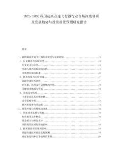2025-2030我國超高音速飛行器行業(yè)市場(chǎng)深度調(diào)研及發(fā)展趨勢(shì)與投資前景預(yù)測(cè)研究報(bào)告