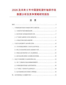 2026及未來(lái)5年中國(guó)滾輪滾針軸承市場(chǎng)數(shù)據(jù)分析及競(jìng)爭(zhēng)策略研究報(bào)告