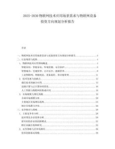 2025-2030物聯網技術應用場景需求與物聯網設備投資方向規劃分析報告