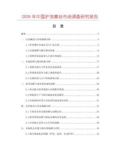 2026年中國護(hù)發(fā)摩絲市場調(diào)查研究報告