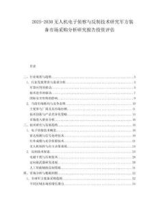 2025-2030無人機電子偵察與反制技術研究軍方裝備市場采購分析研究報告投資評估