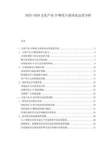 2025-2030文化產(chǎn)業(yè)IP孵化與商業(yè)化運(yùn)營分析