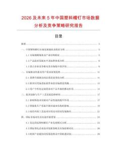 2026及未來5年中國塑料帽釘市場數(shù)據(jù)分析及競爭策略研究報告