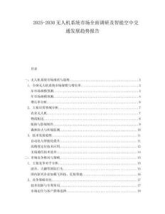 2025-2030無人機系統(tǒng)市場全面調研及智能空中交通發(fā)展趨勢報告