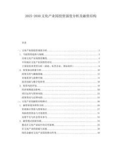 2025-2030文化產業園投資強度分析及融資結構