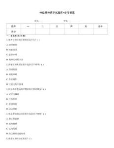 神經(jīng)精神病學試題庫+參考答案