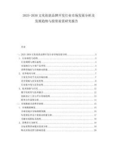 2025-2030文化創(chuàng)意品牌開發(fā)行業(yè)市場發(fā)展分析及發(fā)展趨勢與投資前景研究報(bào)告