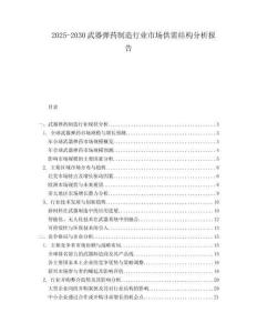 2025-2030武器彈藥制造行業市場供需結構分析報告