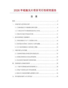 2026年硅拋光片項(xiàng)目可行性研究報(bào)告