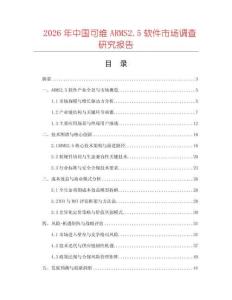 2026年中國可維ARMS2.5軟件市場調查研究報告