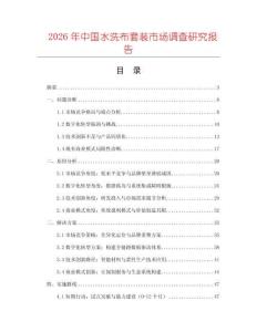 2026年中國水洗布套裝市場調查研究報告