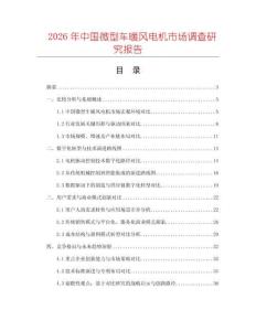 2026年中國微型車暖風電機市場調查研究報告