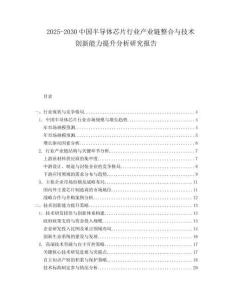 2025-2030中國(guó)半導(dǎo)體芯片行業(yè)產(chǎn)業(yè)鏈整合與技術(shù)創(chuàng)新能力提升分析研究報(bào)告